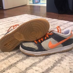 5.5Y Nike Denim/Orange Dunks